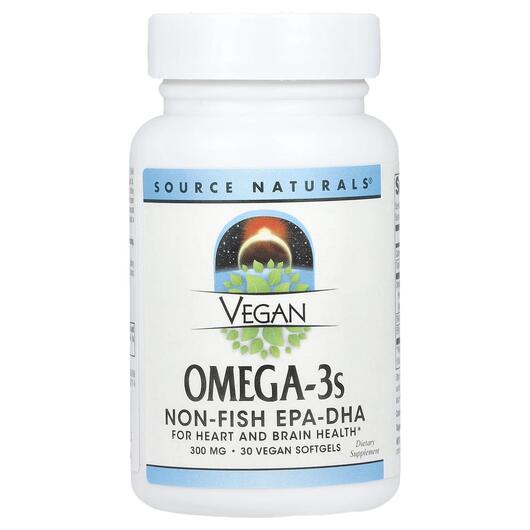 Основное фото товара Веганская Омега-3 EPA / DHA, Vegan Omega 3s EPA/DHA 30, 30 капсул