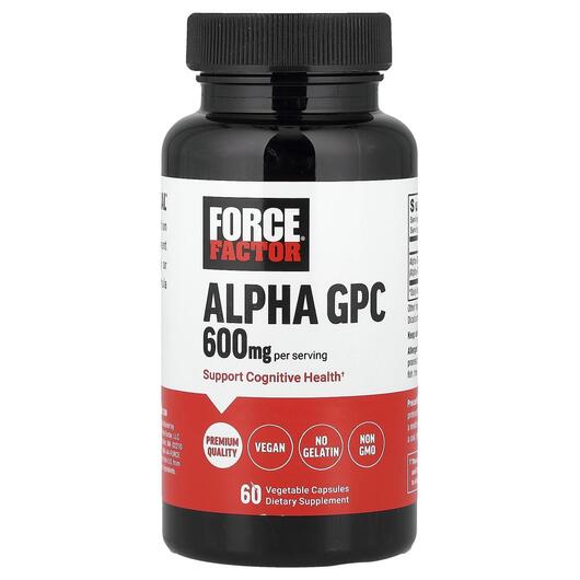Основне фото товара Force Factor, Alpha GPC 600 mg, Альфа-гліцерилфосфорілхолін, 60 к
