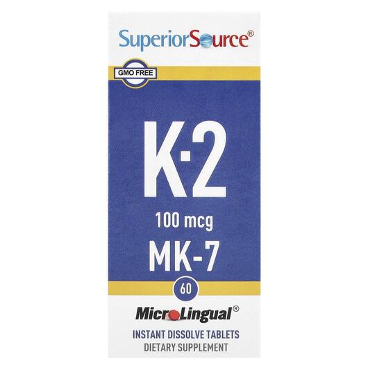 Основне фото товара Vitamin K-2 100 mcg Основне фото товара Vitamin K-2, Вітамін K Філохінон, 60 Microlingual Instant Dissolv