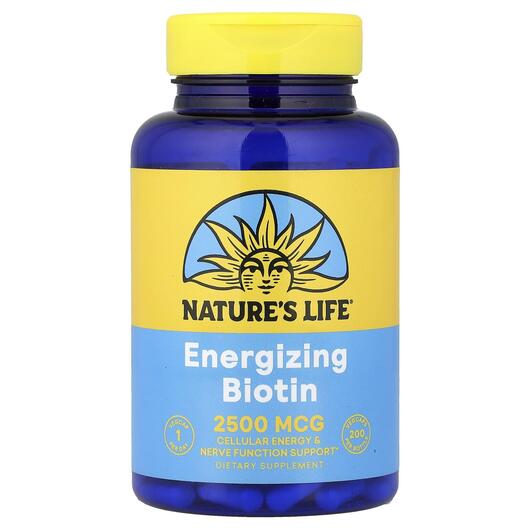 Основне фото товара Natures Life, Biotin 2500 mcg, Вітамін B7 Біотин, 200 капсул