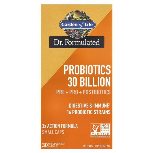 Основне фото товара Probiotics 30 Billion Основне фото товара Garden of Life, Probiotics 30 Billion, Пробіотики, 30 капсул