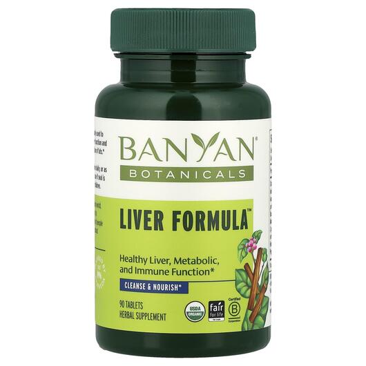 Основне фото товара Banyan Botanicals, Liver Formula, Підтримка печінки, 90 таблеток