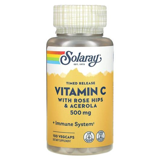 Основное фото товара Vitamin C Time Release 500 mg Основное фото товара Solaray, Витамин C 500 мг, Vitamin C Time Release 500 mg, 100 кап