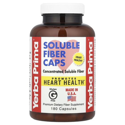 Основне фото товара Yerba Prima, Soluble Fiber Caps, Клітковина, 180 капсул