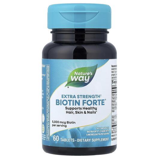 Основне фото товара Biotin Forte Extra Strength 5 mg Основне фото товара Biotin Forte Extra Strength 5 mg, Вітамін B7 Біотин, 60 таблеток