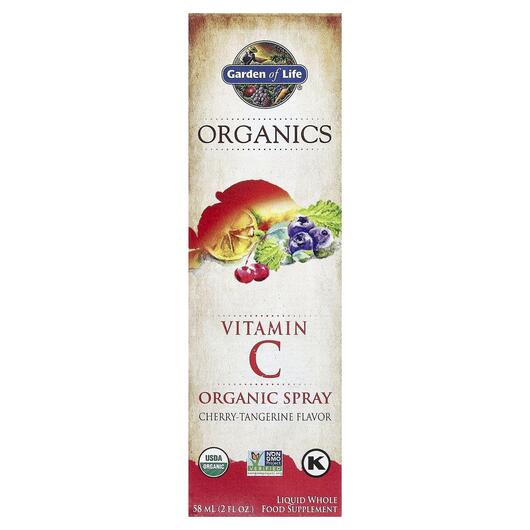 Основное фото товара MyKind Organics Vitamin C Organic Spray Cherry-Tangerine Основное фото товара Garden of Life, Спрей с витамином C, Vitamin C Spray, 58 мл