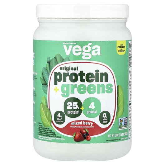Основное фото товара Plant-Based Original Protein + Greens Mixed Berry Основное фото товара Протеин, Plant-Based Original Protein + Greens Mixed Berry, 510 г