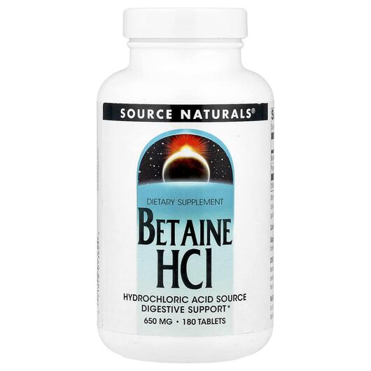 Основне фото товара Betaine HCL 650 mg Основне фото товара Source Naturals, Betaine HCL, Бетаїн HCL, 180 таблеток
