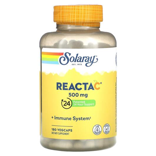 Основное фото товара Solaray, Витамин C 500 мг, ReactaC 500 mg, 180 капсул
