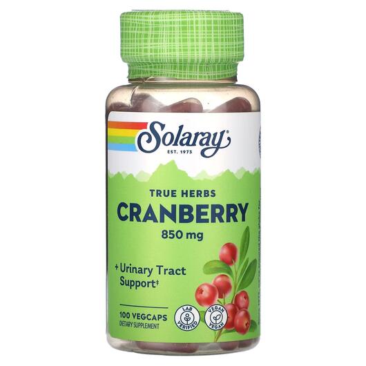 Основне фото товара Solaray, True Herbs Cranberry 425 mg, Журавлина, 100 капсул