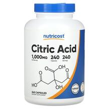 Citric Acid 1000 mg Лимонная кислота Nutricost 240 капсул Citric Acid 1000 mg Лимонная кислота Nutricost 240 капсул