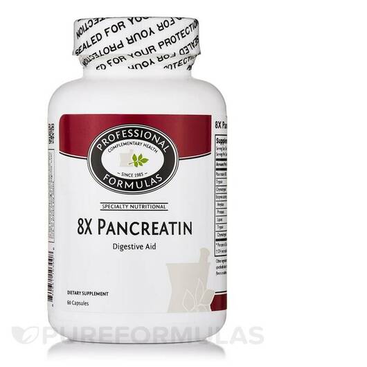 Основное фото товара Professional Formulas, Панкреатин, 8x-Pancreatin, 60 капсул